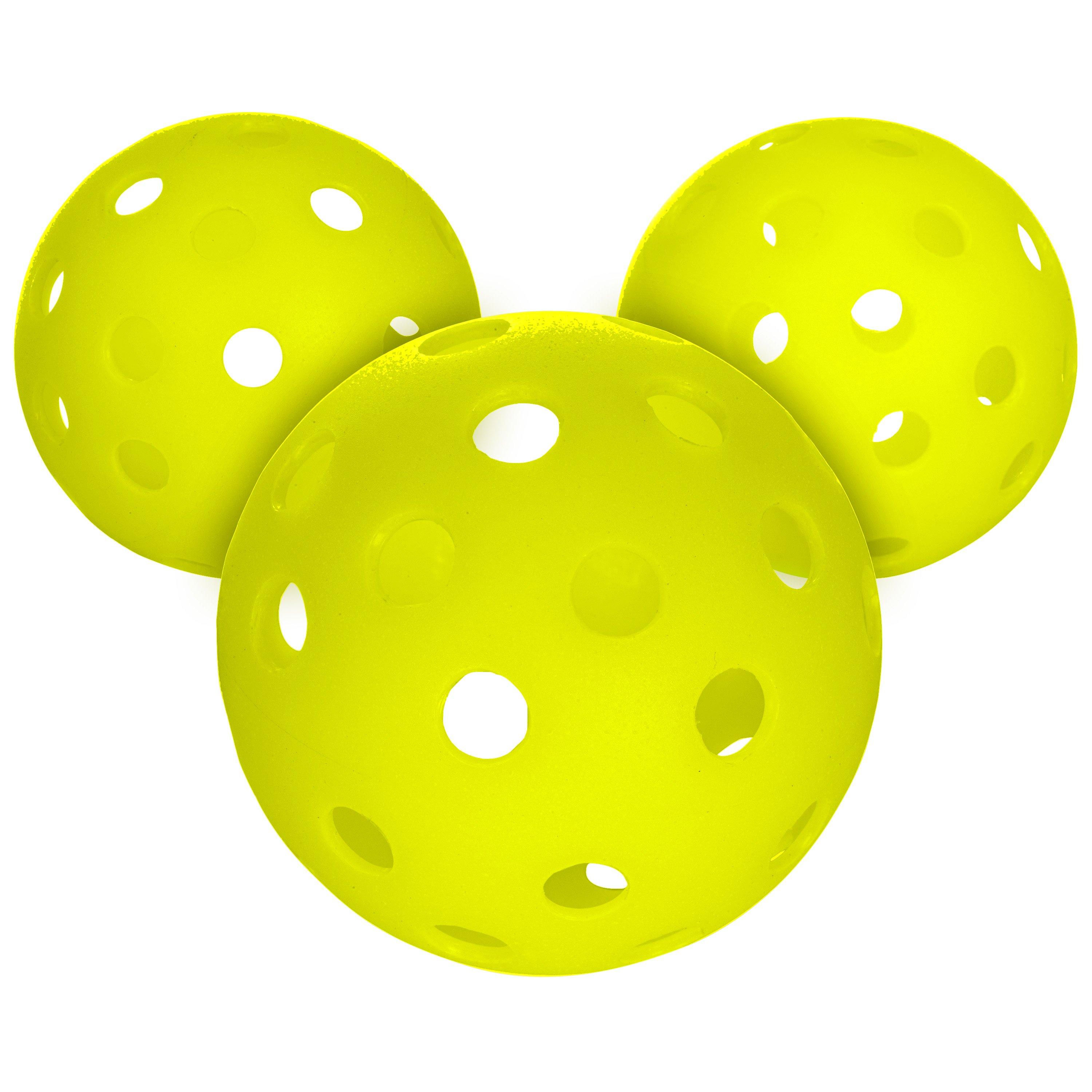Franklin Sports 3-Count 80MM Pickleballs - Yellow